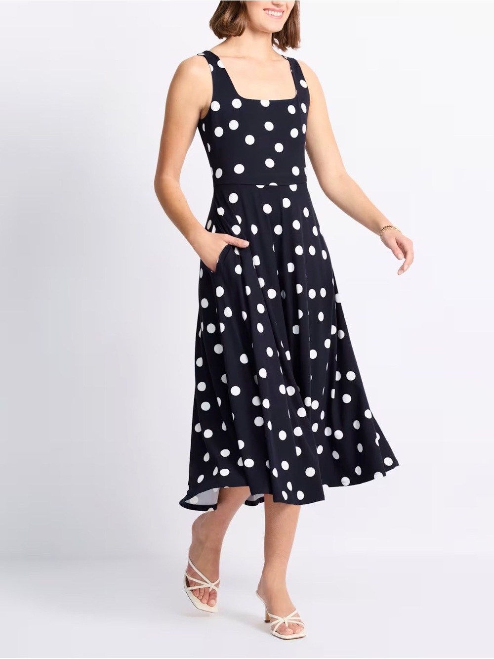 Nine Britton Marinca Square Neck Dress Navy Large NWT STITCH FIX